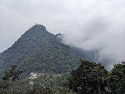 The view from one of the mountain top temples, towards the other temple